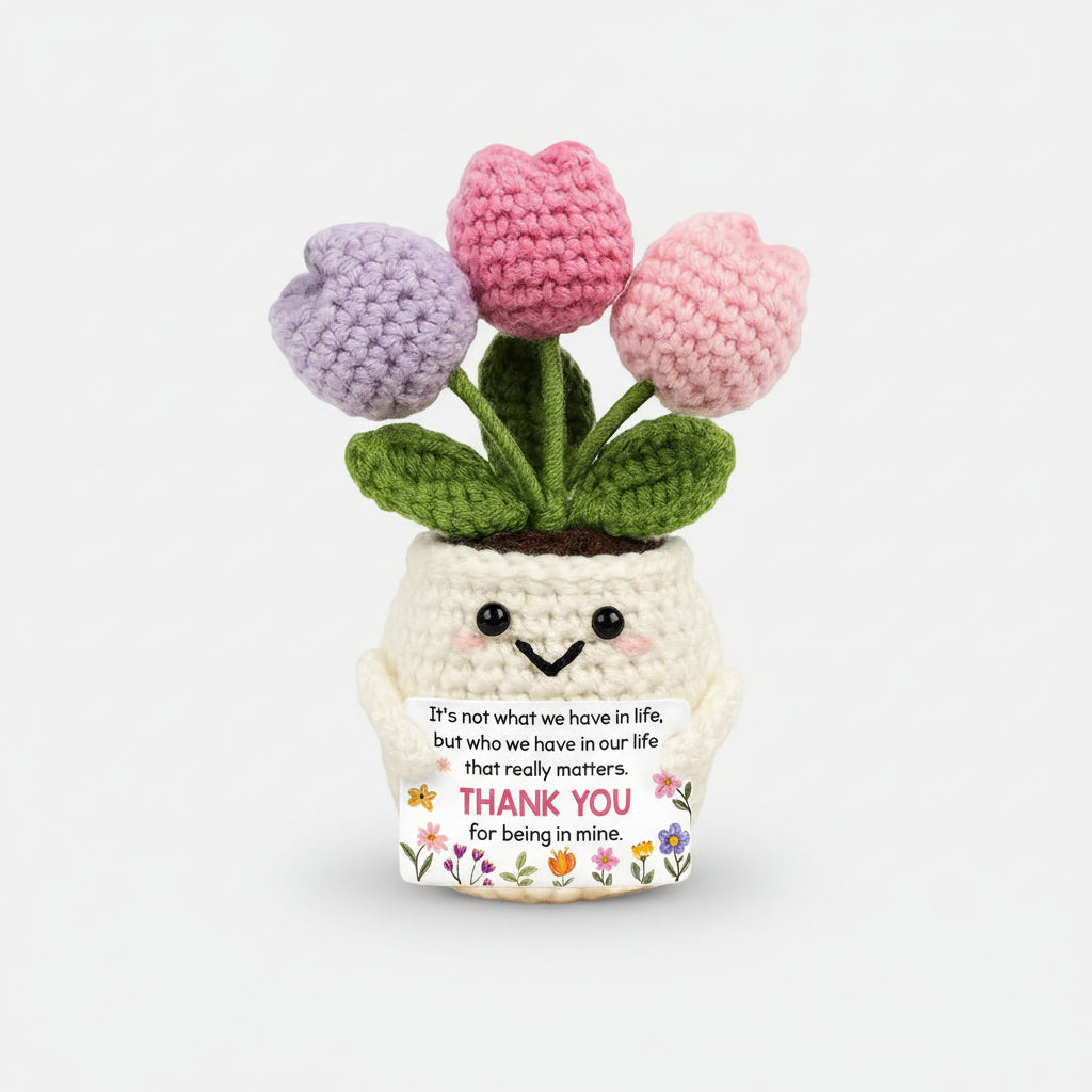 Presentes para o Dia da Mãe Flor em Croché Decoração de Secretária Feita à Mão