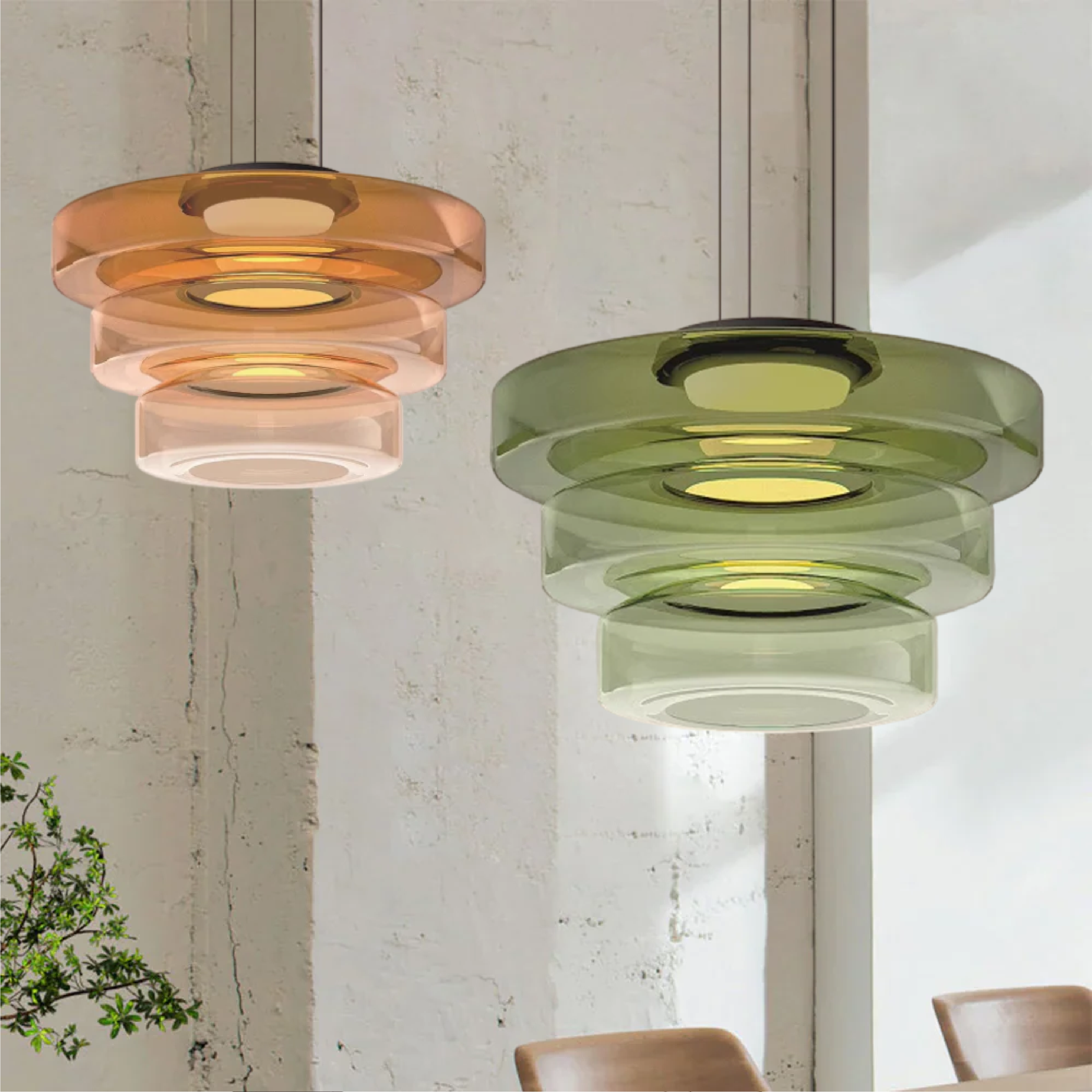 Glass Pendant Lamp | Bauhaus Style Hanging Light