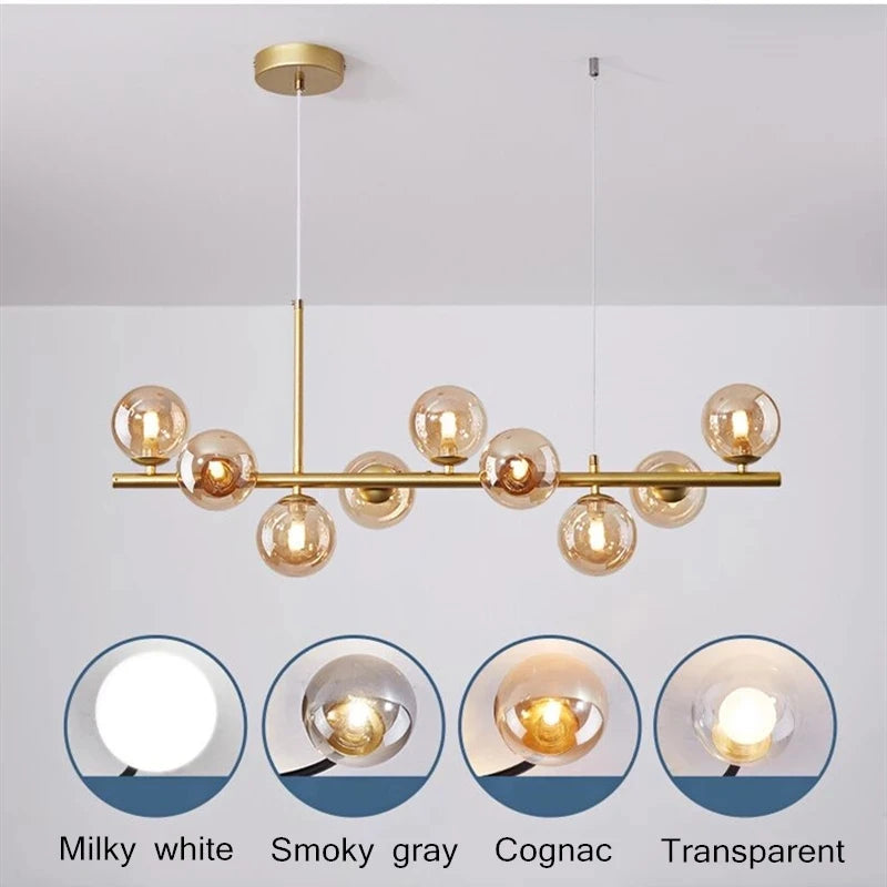 NordicGlow | Elegant Glass Pendant Light | Kitchen Pendant Lighting & Black Options
