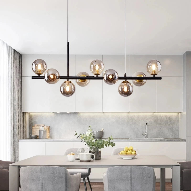 NordicGlow | Elegant Glass Pendant Light | Kitchen Pendant Lighting & Black Options