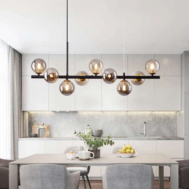 NordicGlow | Elegant Glass Pendant Light | Kitchen Pendant Lighting & Black Options