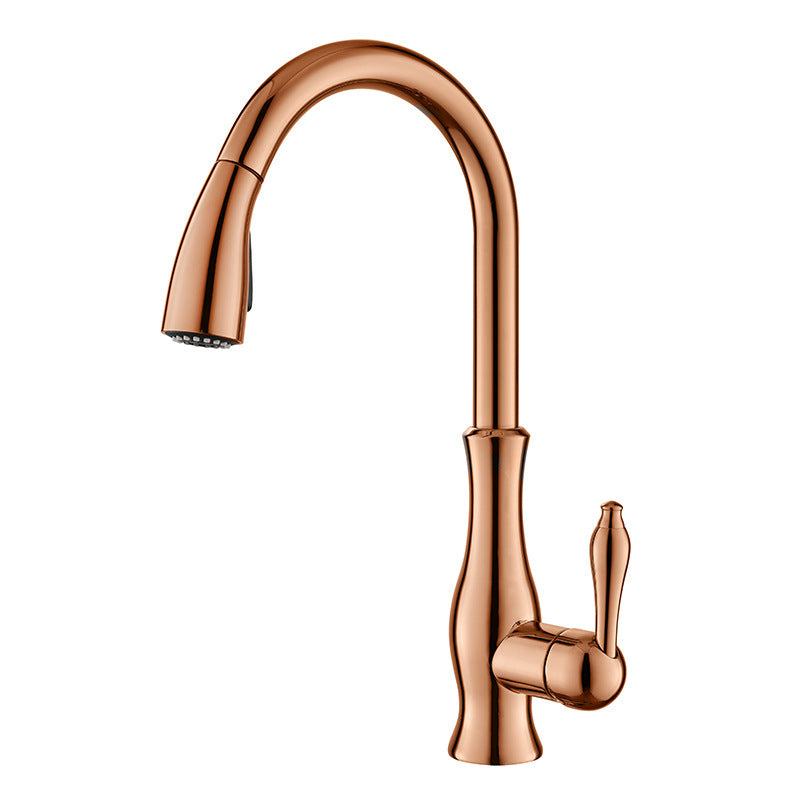 Rubinetto da cucina estraibile in metallo per lavello design