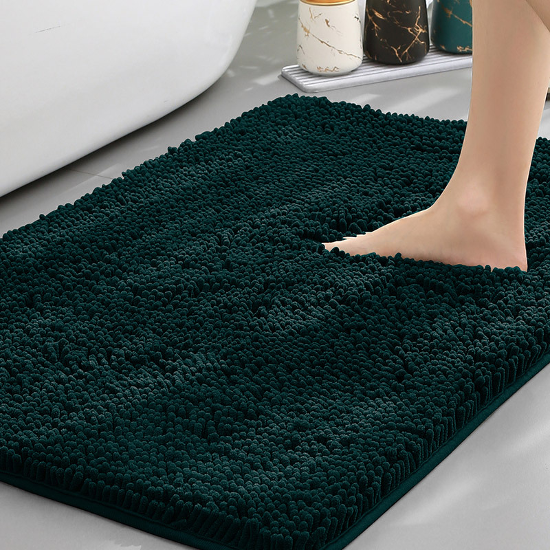 Bath Mat Non Slip Plush Chenille Absorbent Bathroom Rug