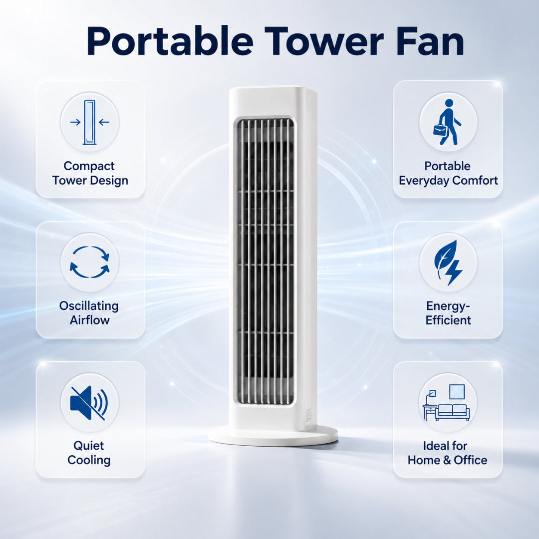 Ventilatore a torre portatile Ventilatore di raffreddamento Oscillante