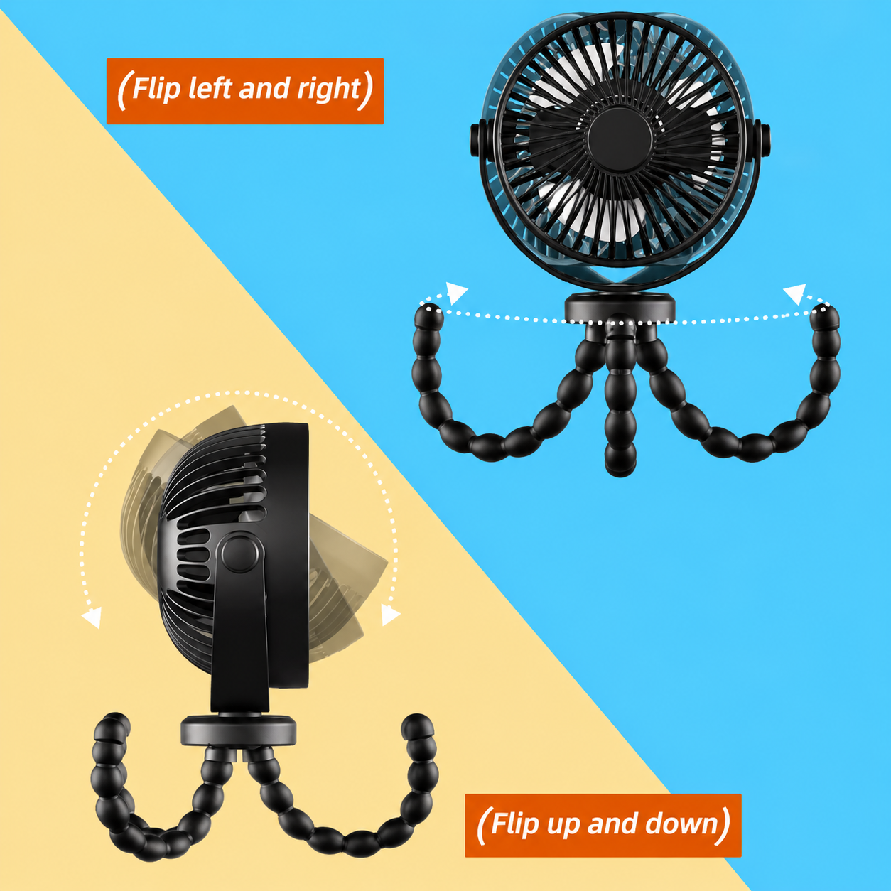 Ventilatore portatile ricaricabile con clip USB per scrivania, ventilatore di raffreddamento