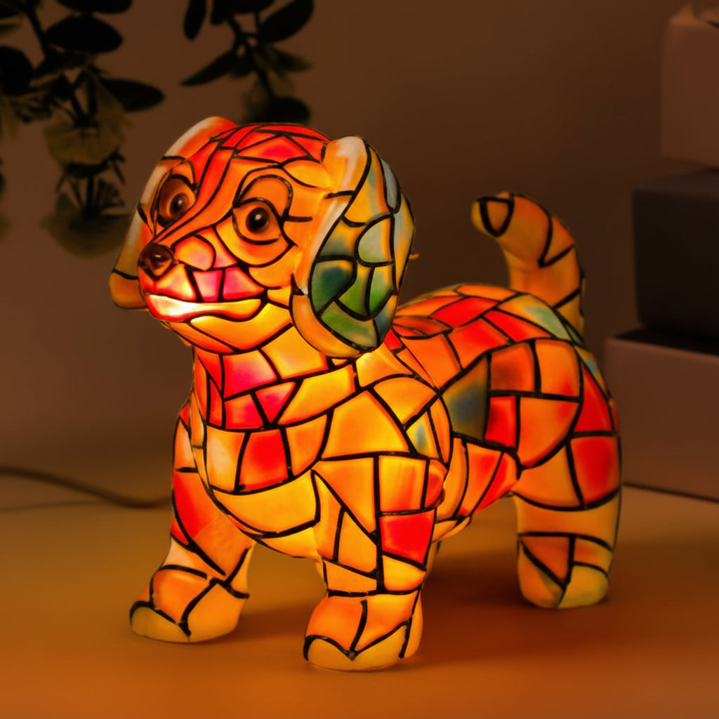 Tischlampe Harz Hund Figur Dekoratives Akzentlicht