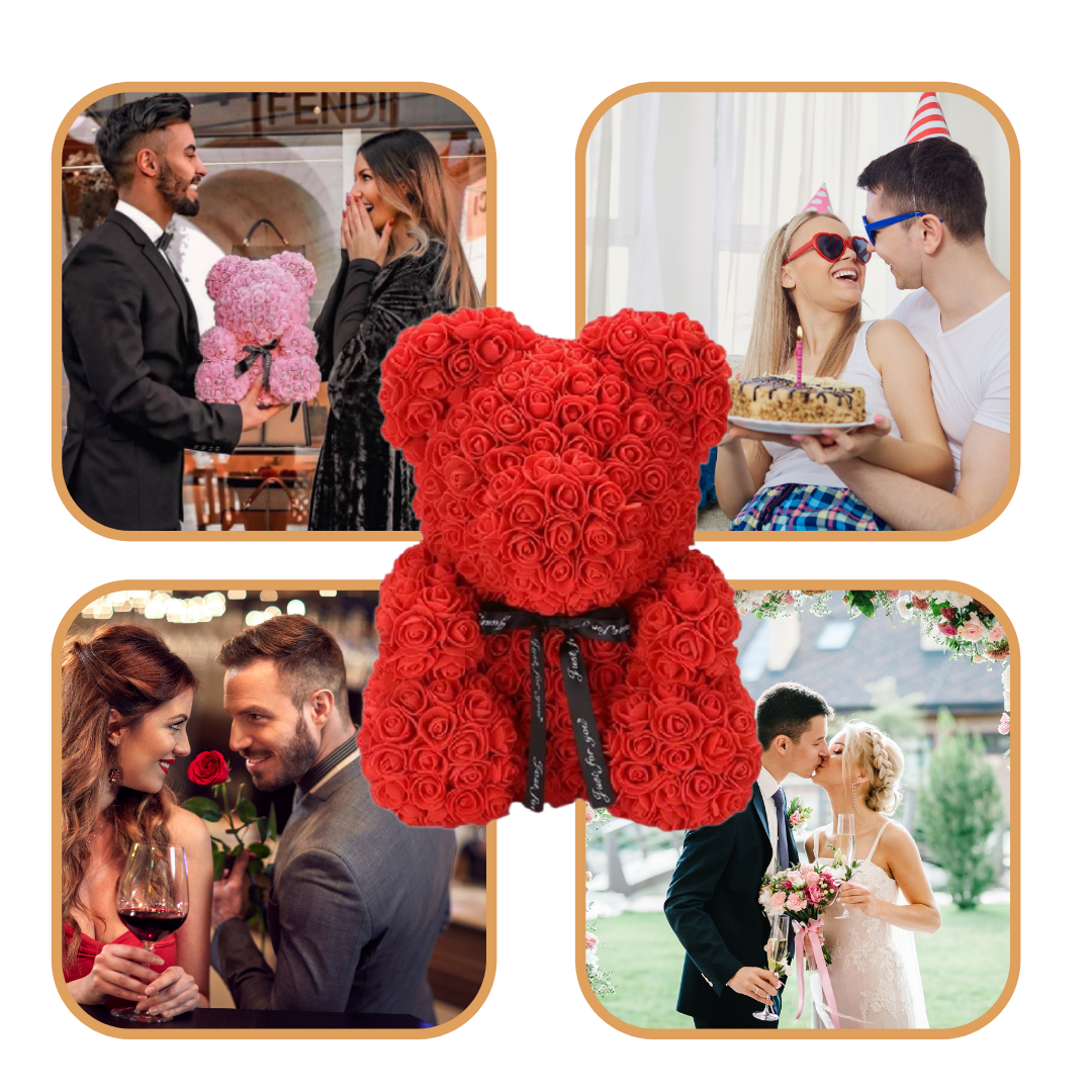 Orso di Fiori Rosa Orso di Peluche Romantico Decorazione Regalo di Rose di Schiuma