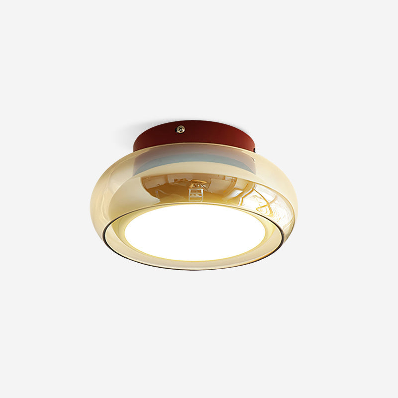 June Retro Glass Flush Mount Ceiling Light | LED Indoor Lamp