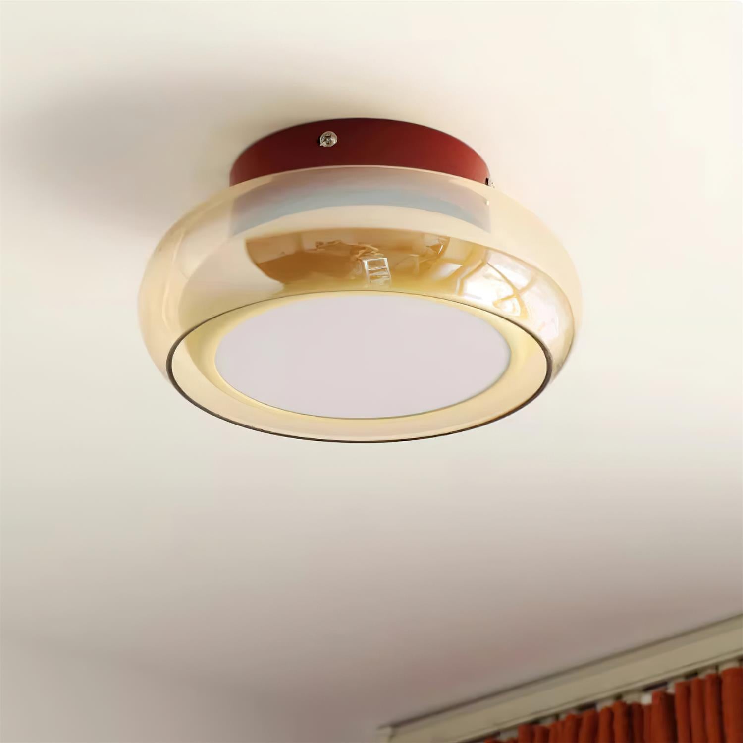 June Retro Glass Flush Mount Ceiling Light | LED Indoor Lamp