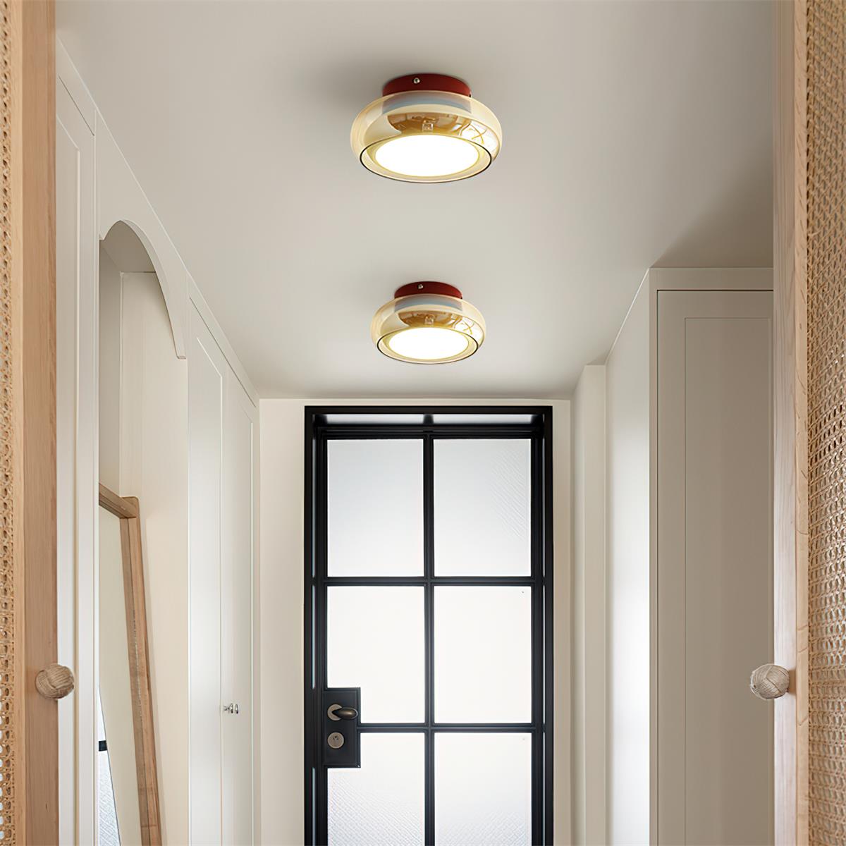 June Retro Glass Flush Mount Ceiling Light | LED Indoor Lamp