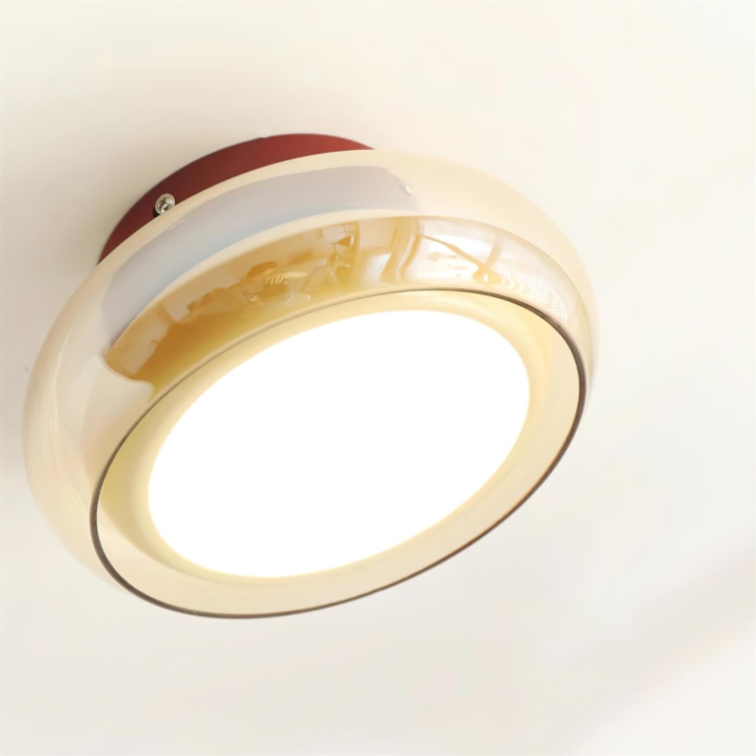 June Retro Glass Flush Mount Ceiling Light | LED Indoor Lamp