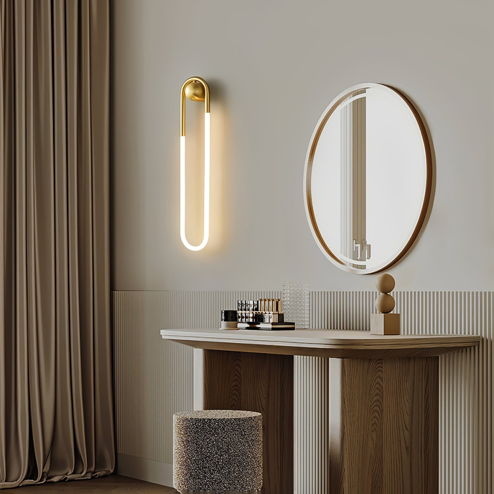 Modern LED Wall Light | Brass & Black Minimalist Wall Lamp