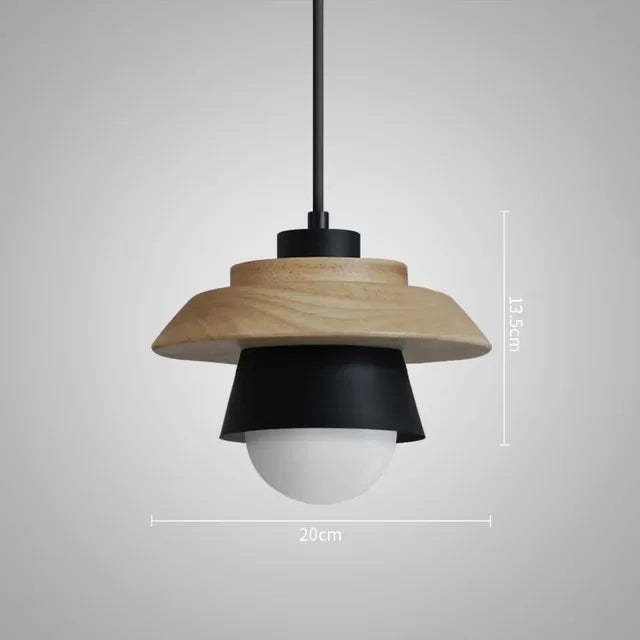 Nordic Wood Pendant Light | Colourful Macaron Design