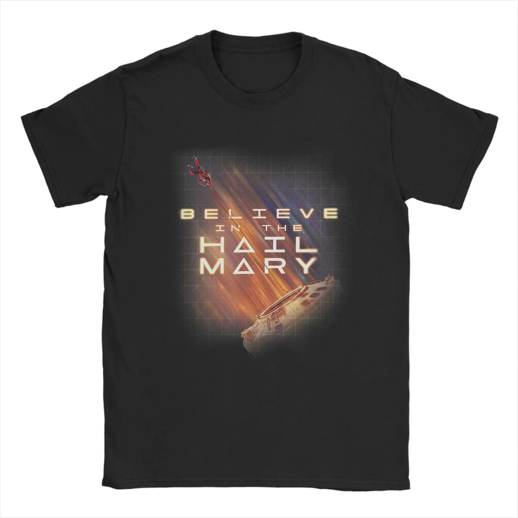 Camiseta gráfica divertida con diseño espacial Proyecto Rocky casual