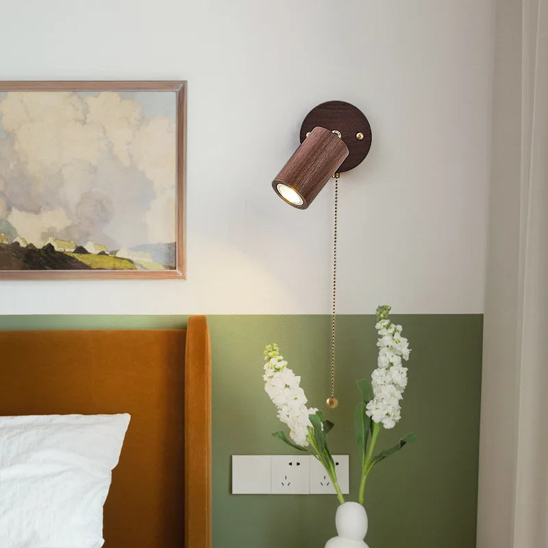 Arlo Wall Lamp | Retro Walnut LED Spotlight