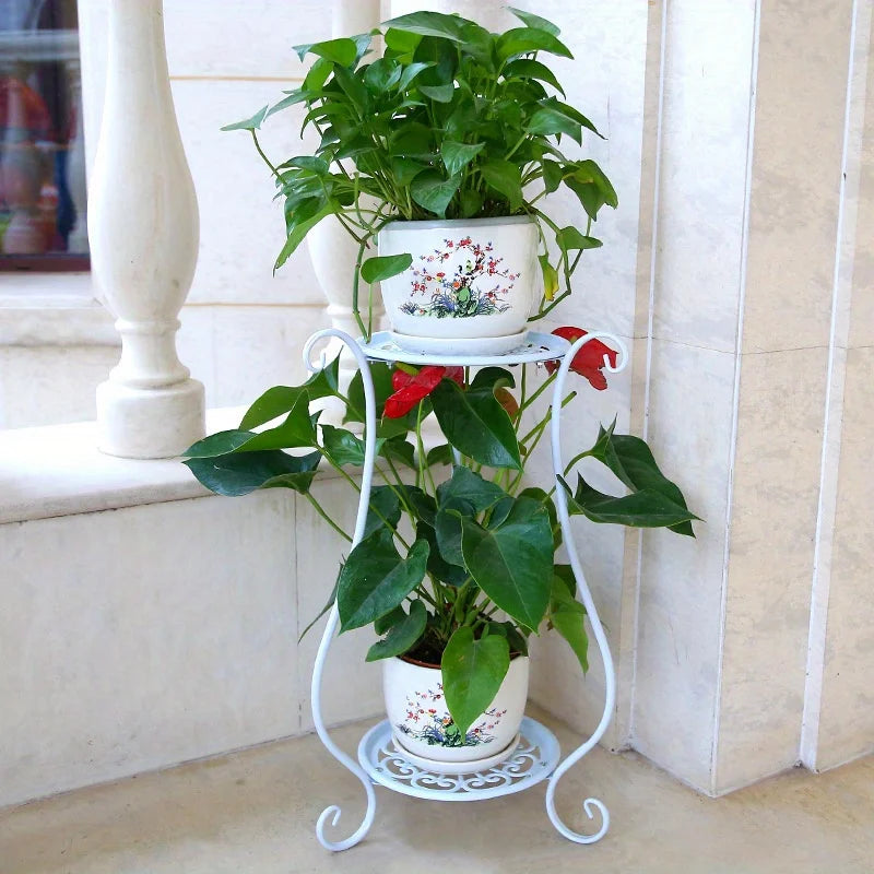 Metal Plant Stand | Double-Layer Indoor & Outdoor Flower Pot Holder