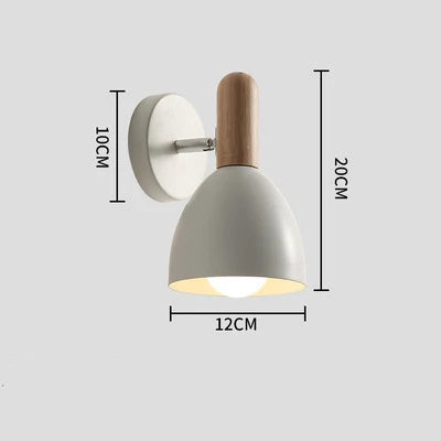 Nordic Wooden Wall Lamp | Adjustable Bedside Light