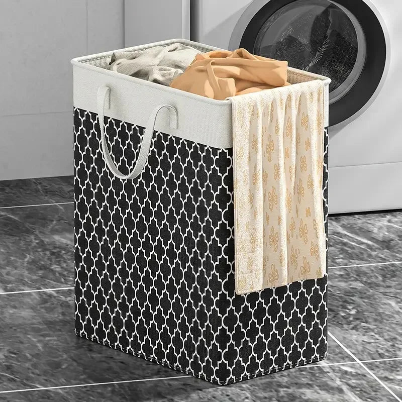 Lauva | 75L Waterproof Laundry Basket | Foldable Fabric Clothes Hamper with Handles