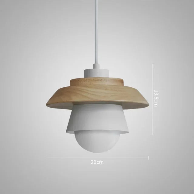Nordic Wood Pendant Light | Colourful Macaron Design