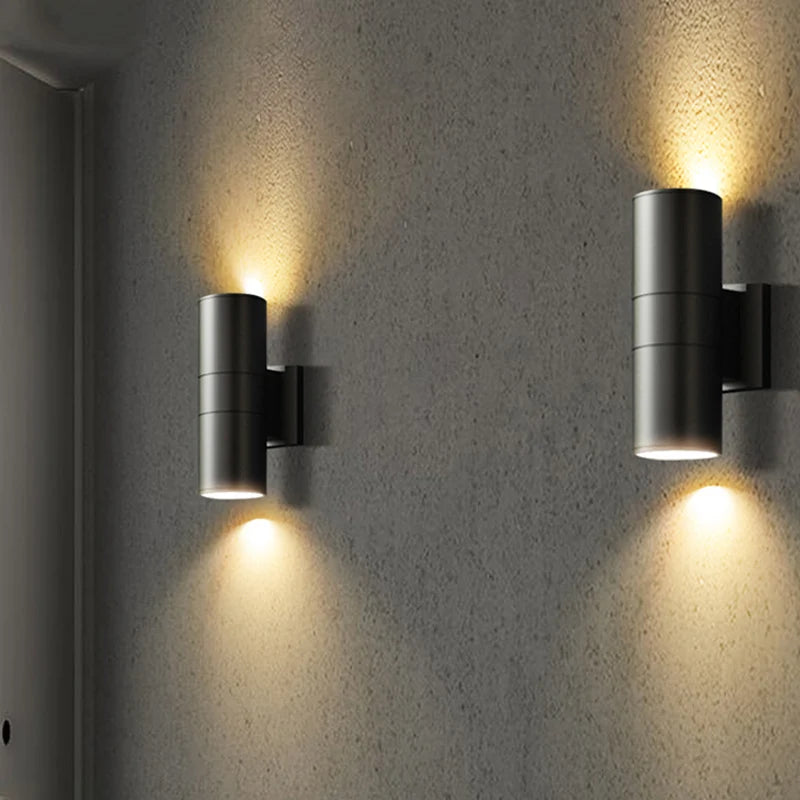 Modern Outdoor Wall Light | Up & Down Waterproof LED Sconce