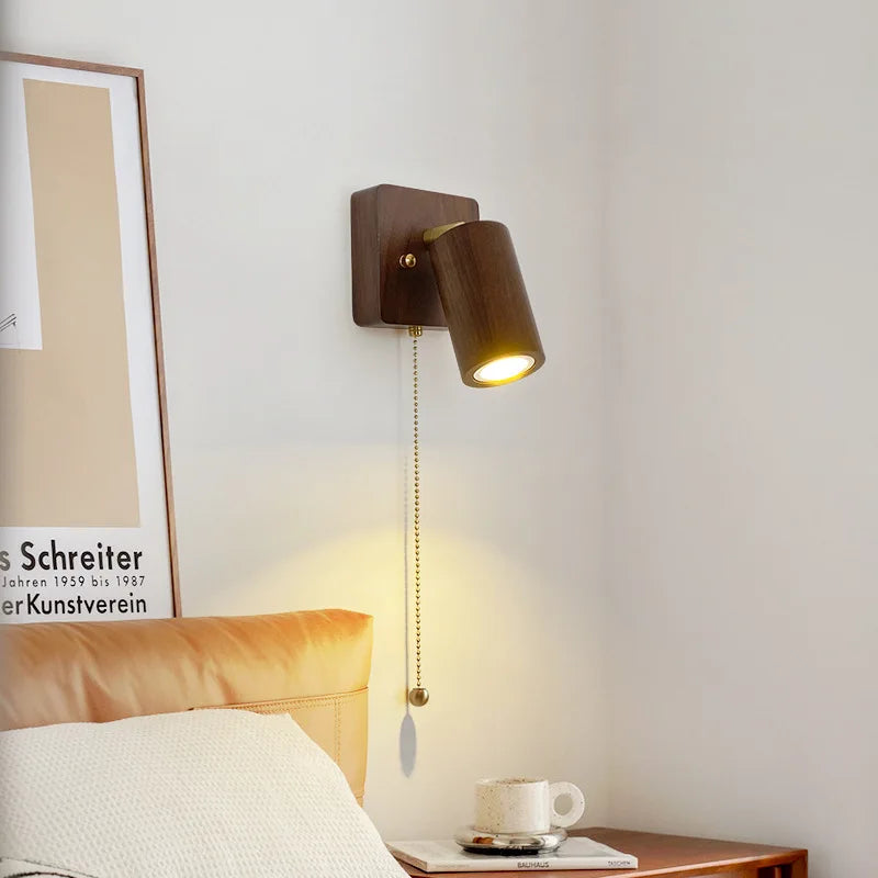 Arlo Wall Lamp | Retro Walnut LED Spotlight