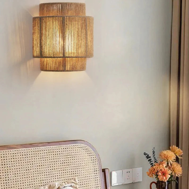 RattanGlow | Handwoven Rattan Wall Lamp