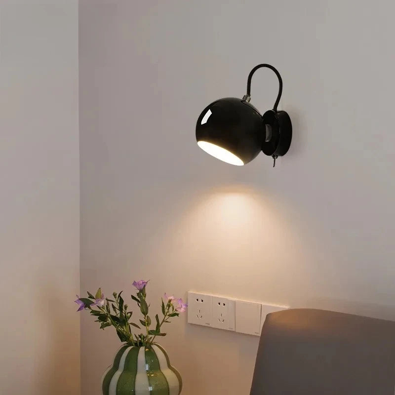 Nordic Cream Wall Lamp | Adjustable Dome Light