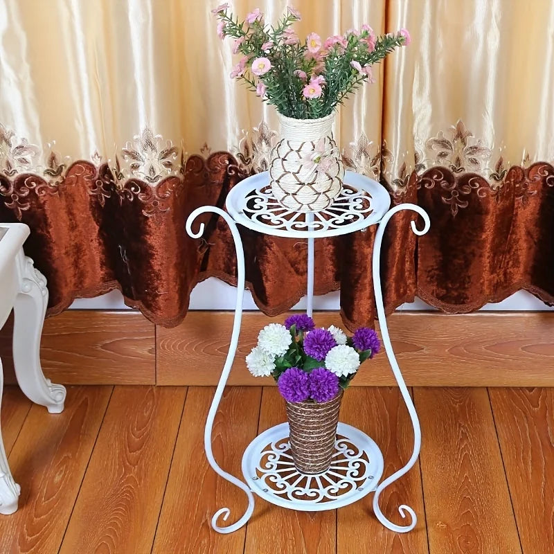 Metal Plant Stand | Double-Layer Indoor & Outdoor Flower Pot Holder