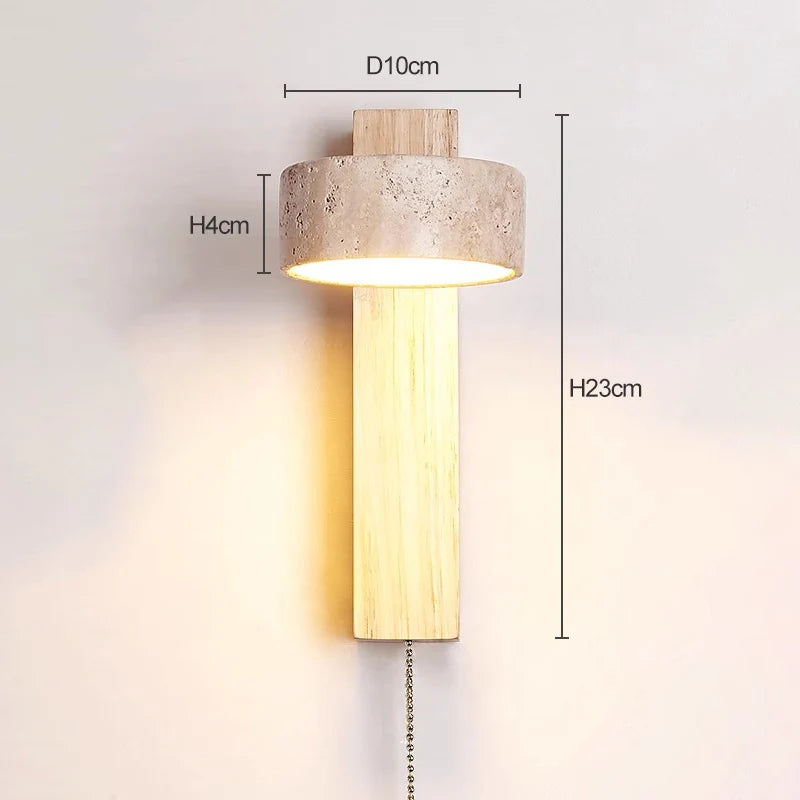 Éclat Wall Lamp | French Wabi-Sabi Headboard Light with Pull Switch