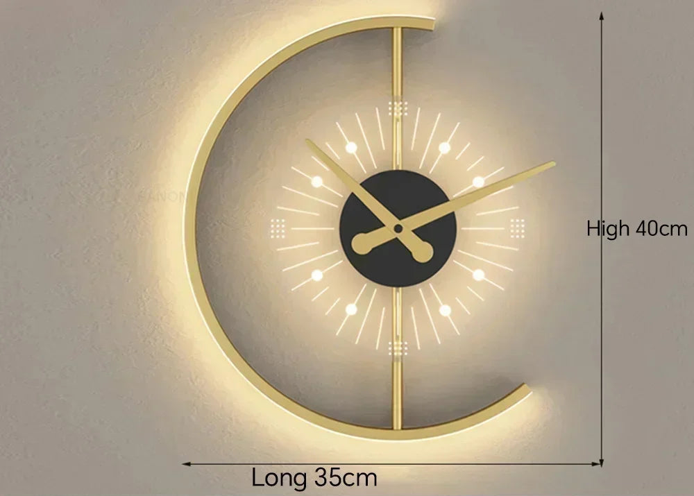 Lunaris Wall Lamp Clock | Post-Modern LED Sconce