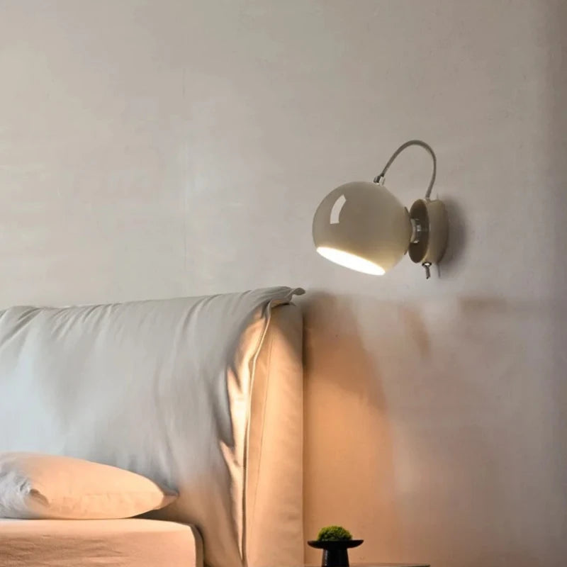 Nordic Cream Wall Lamp | Adjustable Dome Light