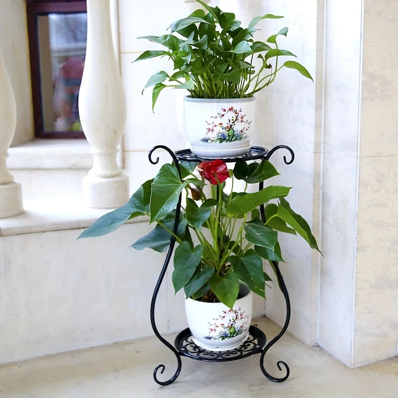 Metal Plant Stand | Double-Layer Indoor & Outdoor Flower Pot Holder