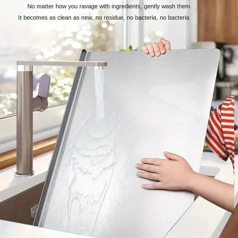 Stainless Steel Chopping Board | Double-Sided Cutting & Kneading Panel β Durable Kitchen Tool