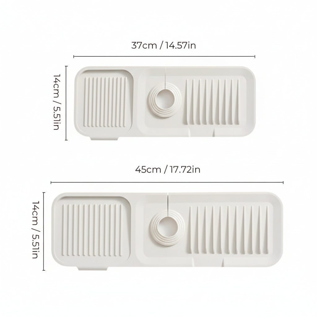 Covoraș pentru chiuvetă din silicon, colector pentru picurare robinet, cu design auto-drenant