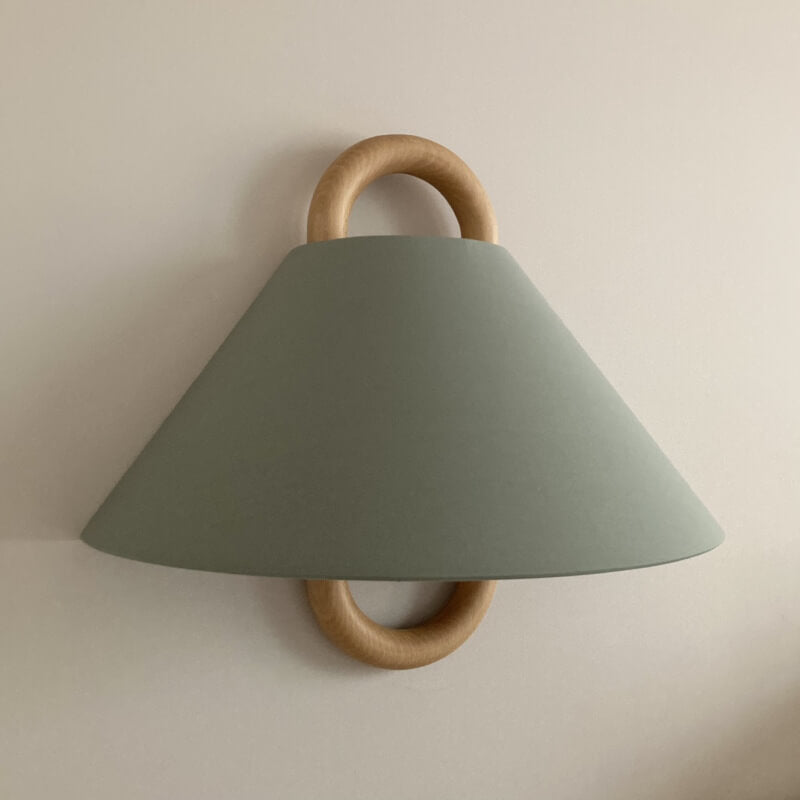 Nordic Wooden Wall Lamp | Minimalist Fabric Shade Sconce