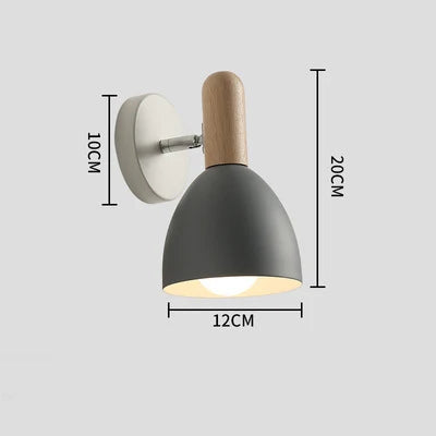 Nordic Wooden Wall Lamp | Adjustable Bedside Light