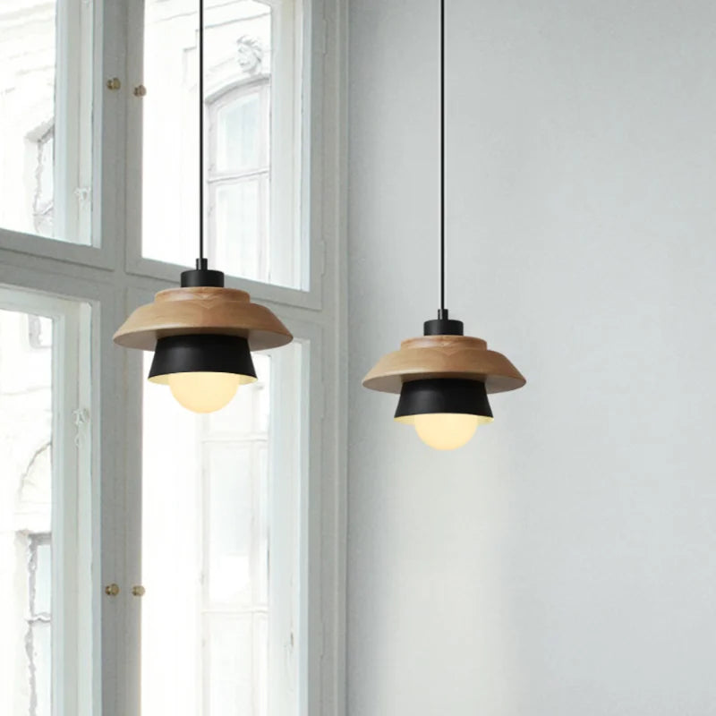 Nordic Wood Pendant Light | Colourful Macaron Design