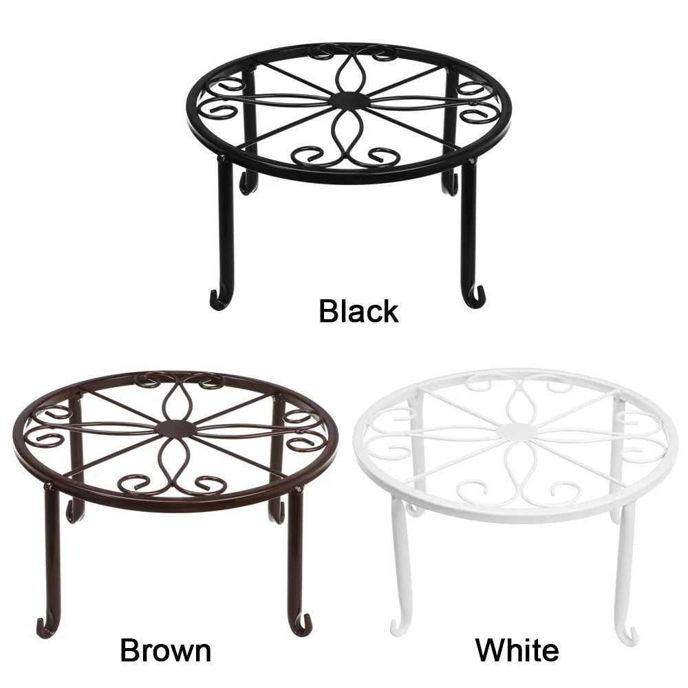 Metal Plant Stand | Round Flower Pot Holder for Indoor & Outdoor Use – Durable Iron Planter Rack