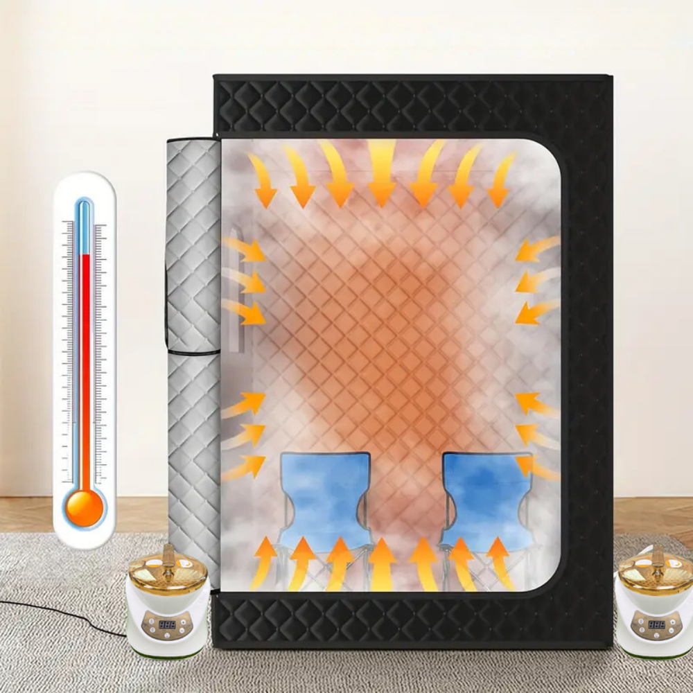 Carpa de sauna portátil para el hogar con silla de vapor y control de temperatura