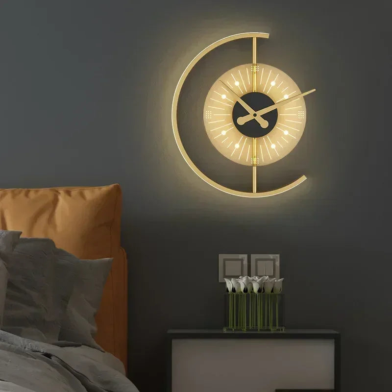 Lunaris Wall Lamp Clock | Post-Modern LED Sconce