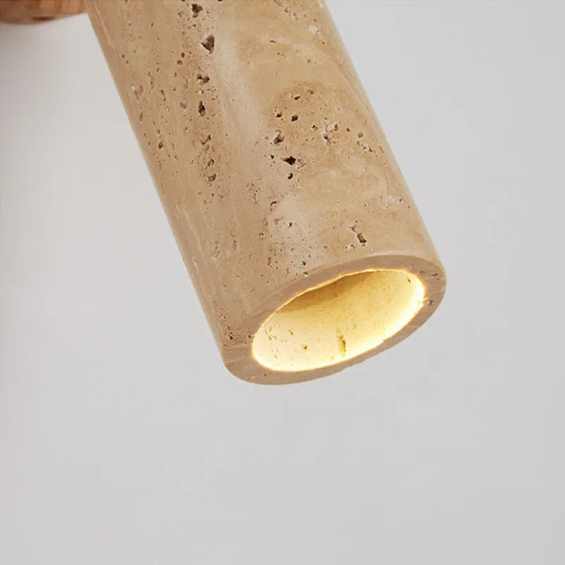 Huangdong Wall Lamp | Wabi-Sabi Travertine & Wood Light