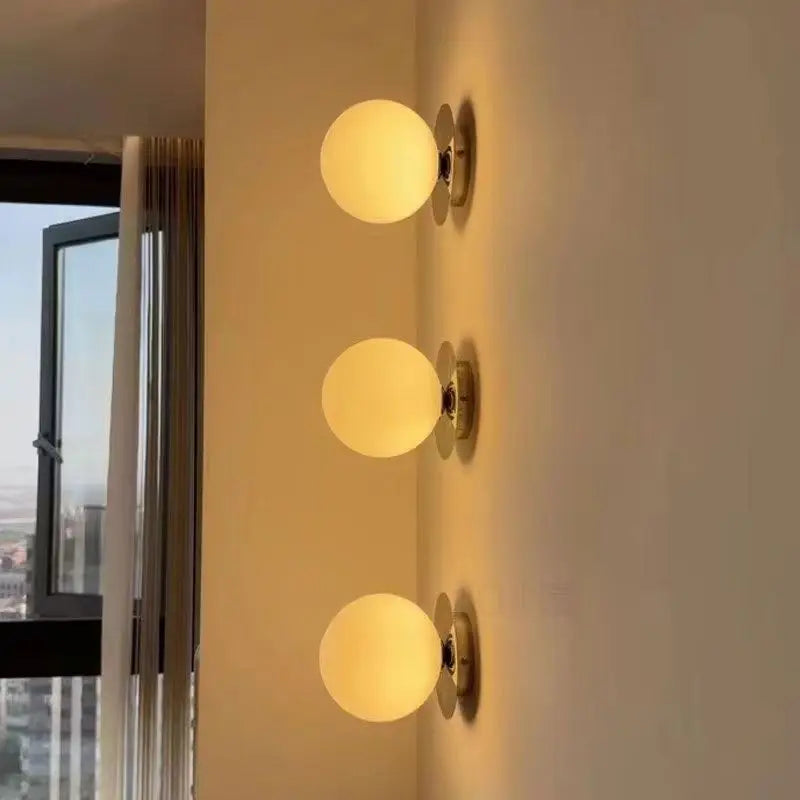 Nordic Globe Glass Wall Lamp | Minimalist Modern Bathroom & Bedroom Light
