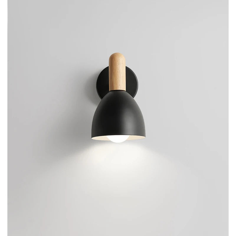 Nordic Wooden Wall Lamp | Adjustable Bedside Light