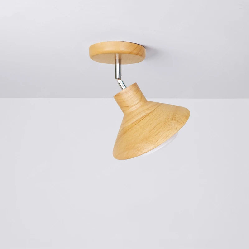 NordicWood Ceiling Lamp | Natural Timber Cone Design