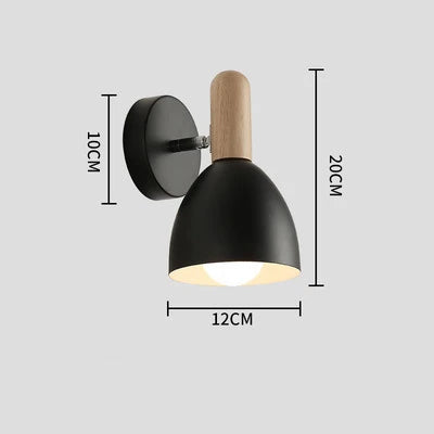 Nordic Wooden Wall Lamp | Adjustable Bedside Light