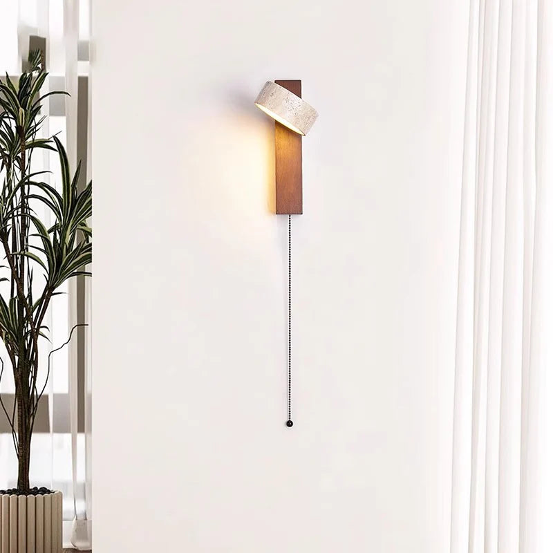 Éclat Wall Lamp | French Wabi-Sabi Headboard Light with Pull Switch