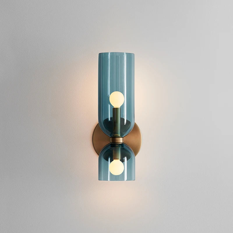 Nordic Glass Wall Lamp | Smoked Tube Design