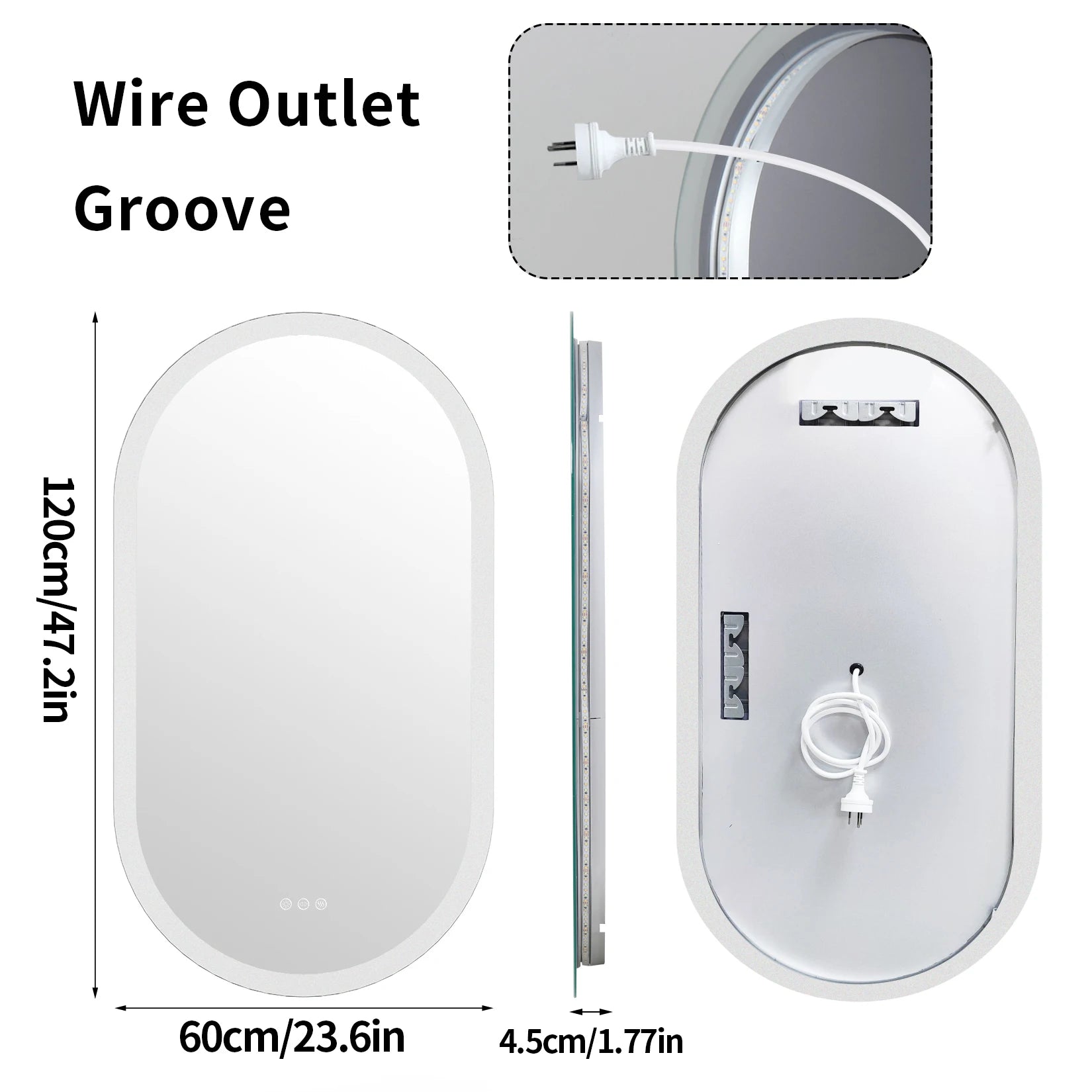 LumoOval | Oval LED Bathroom Mirror | Anti-Fog & Dimmable Backlit Design