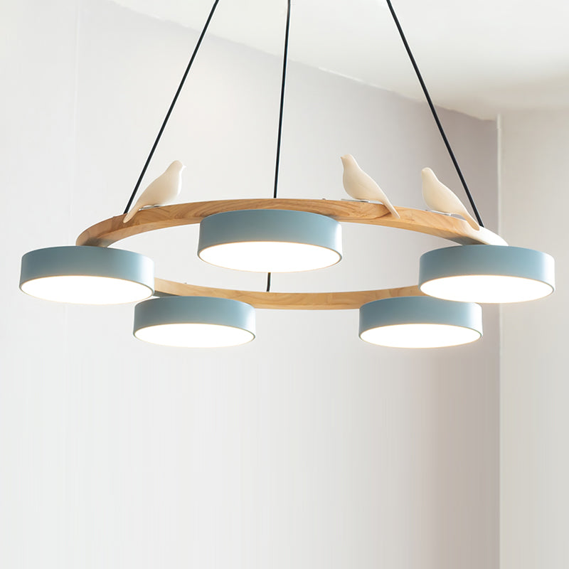 Sienna Bird Round Chandelier | Modern Nature-Inspired LED Ceiling Light