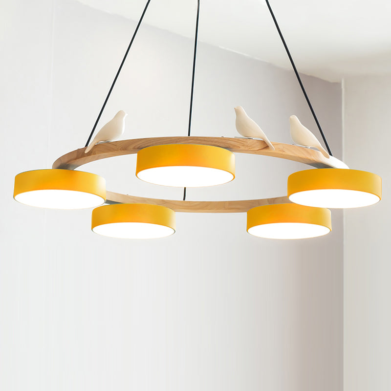 Sienna Bird Round Chandelier | Modern Nature-Inspired LED Ceiling Light